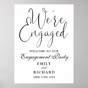 We zijn verloofd verlovingsfeest welkomstbord poster