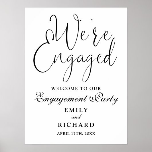 We zijn verloofd verlovingsfeest welkomstbord poster (Voorkant)