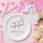 We zijn verloofd Verlovingsfeest Zwart en Wit Papieren Bordje (Feest)