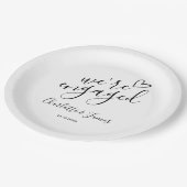 We zijn verloofd Verlovingsfeest Zwart en Wit Papieren Bordje (Gekanteld)