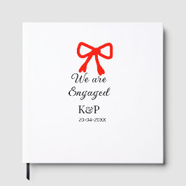 We zijn verloofd voeg naam letter rode strik moder gastenboek