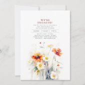 We zijn verloofd Wildbloemen Verlovingsfeest Foto Kaart (Voorkant)