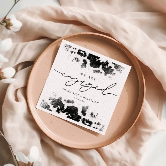 We zijn verloofde Koe Print Westerne Engagement Pa Servet