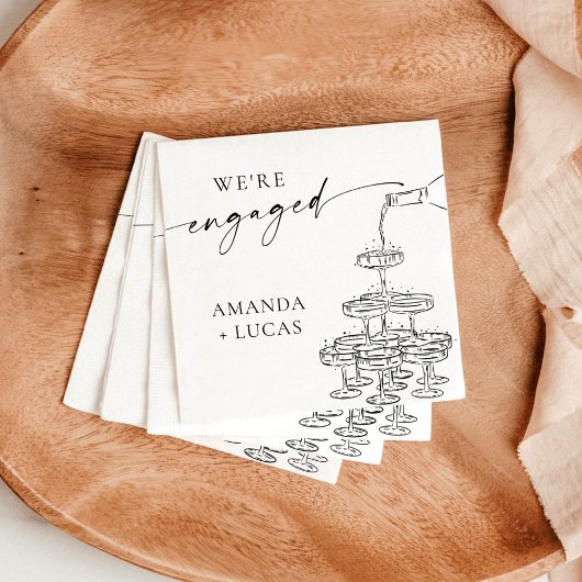 We zijn verloofde servetten, minimalistische champ servet