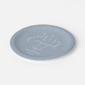We zijn verlovingsfeest Dusty Blue Papieren Bordje (Gekanteld)