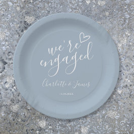 We zijn verlovingsfeest Dusty Blue Papieren Bordje