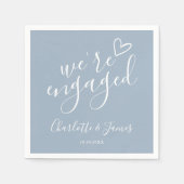 We zijn verlovingsfeest Dusty Blue Servet (Voorkant)