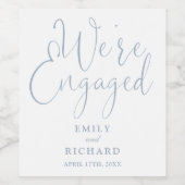 We zijn verlovingsfeest Dusty Blue Wijn Etiket (Enkel label)