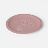 We zijn verlovingsfeest Dusty Roos Pink Papieren Bordje (Gekanteld)