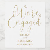 We zijn verlovingsfeest Elegant Gold Wijn Etiket (Enkel label)