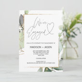 We zijn verlovingsfeest Eucalyptus Gold Kaart (Staand voorkant)