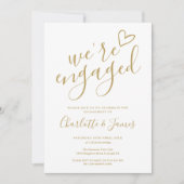 We zijn verlovingsfeest foto Chic Gold Kaart (Voorkant)