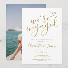 We zijn verlovingsfeest foto Chic Gold Kaart