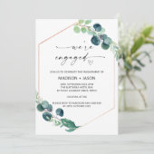 We zijn verlovingsfeest Groene Eucalyptus Kaart (Staand voorkant)