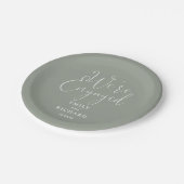 We zijn verlovingsfeest Sage Green Papieren Bordje (Gekanteld)