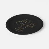 We zijn verlovingsfeest zwart en goud papieren bordje (Gekanteld)