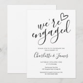 We zijn verlovingsfeest zwart op wit kaart (Voorkant / Achterkant)