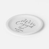 We zijn verlovingsfeest zwart op wit papieren bordje (Gekanteld)