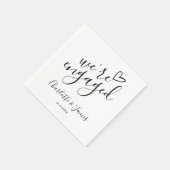 We zijn verlovingsfeest zwart op wit servet (Hoek)