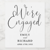 We zijn verlovingsfeest zwart op wit wijn etiket (Enkel label)