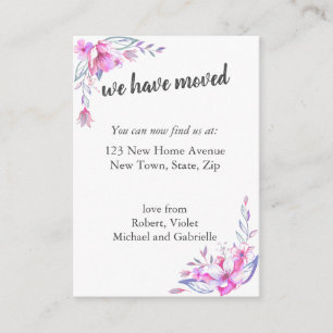 We zijn verplaatst - Aangepaste foto en nieuw adre Informatiekaartje