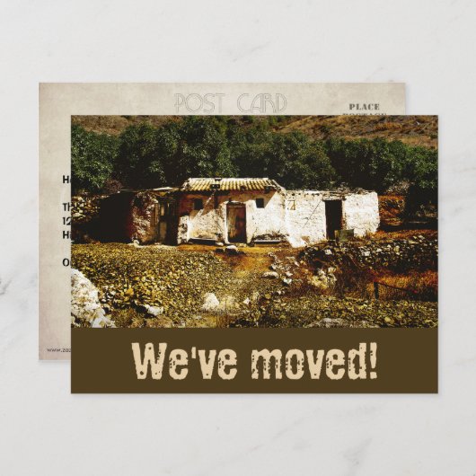 We zijn verplaatst aankondigingskaart (Voorkant / Achterkant)