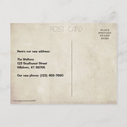 We zijn verplaatst aankondigingskaart (Achterkant)