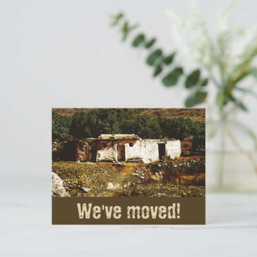 We zijn verplaatst aankondigingskaart (Staand voorkant)