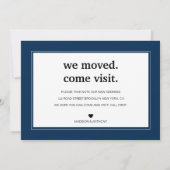 We zijn verplaatst Modern Minimalist Navy Blue Mov Aankondiging (Achterkant)