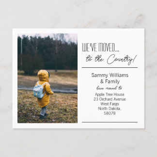 We zijn verplaatst... Moderne nieuwe adresfoto Aankondigingskaart