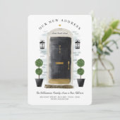 We zijn verplaatst - Nieuwe Adres zwarte Waterverf Aankondiging (Staand voorkant)