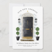 We zijn verplaatst - Nieuwe Adres zwarte Waterverf Aankondiging (Voorkant)