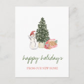 We zijn verplaatst, pine Tree, Snowman, Cookies Aankondigingskaart (Voorkant)