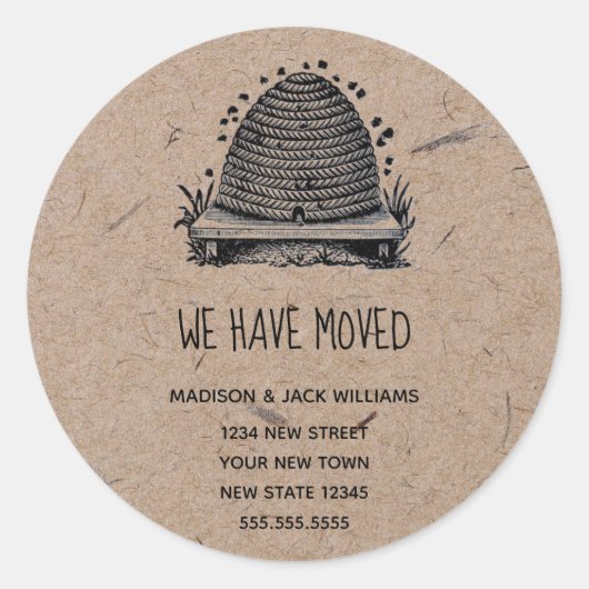 We zijn verplaatst | Retouradres | Nieuw startpunt Ronde Sticker (Voorkant)