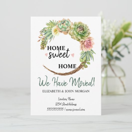 We zijn verplaatst, Waterverf bloemen Cactus, Succ (Staand voorkant)