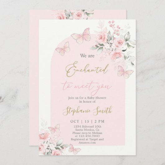 We zijn verrukt om je te ontmoeten Baby shower mei Kaart (Voorkant / Achterkant)