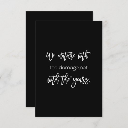 we zijn volwassen met de schade die we niet hebben bedankkaart (Voorkant / Achterkant)