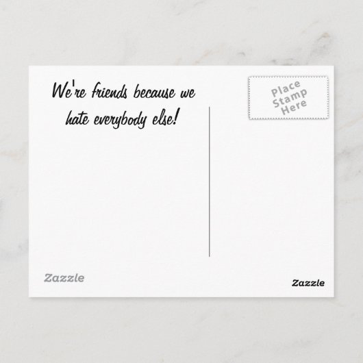 We zijn vrienden... briefkaart (Achterkant)