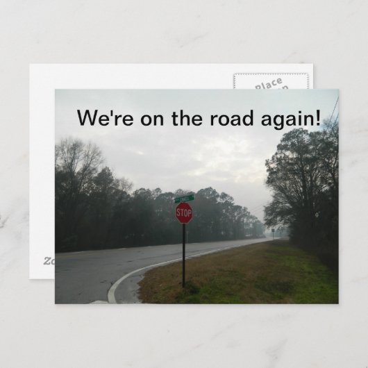 We zijn weer op de weg! briefkaart (Voorkant / Achterkant)