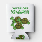 We zijn weg als een Herd van Turtles Funny design Blikjeskoeler (Achterkant)