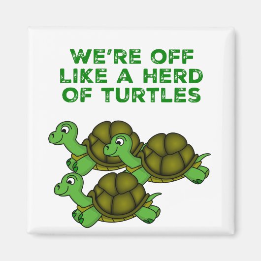 We zijn weg als een Herd van Turtles Funny design Magneet (Voorkant)