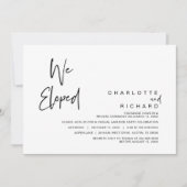 We zijn weggelopen, Bruiloft Elopement Feest Vieri Kaart (Voorkant)