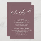 We zijn weggelopen, Elegante Simpele Donker Mauve Kaart (Voorkant / Achterkant)