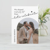 We zijn weggelopen en nu vieren we dat Elopement f Kaart (Staand voorkant)