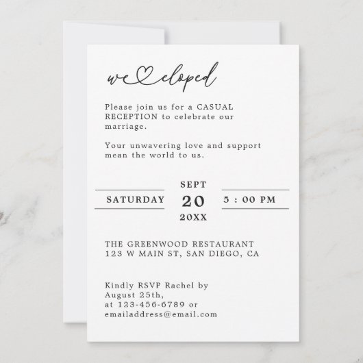 We zijn weggelopen en nu vieren we dat Foto-ontsna Kaart (Achterkant)