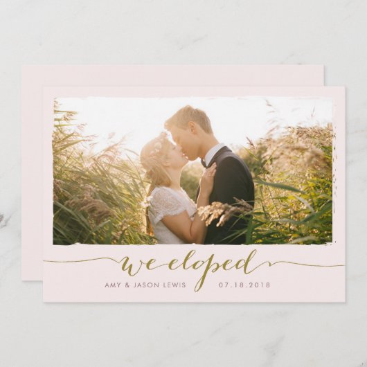 We zijn weggelopen | Fotohuwelijksaankondiging, fa Kaart (Voorkant / Achterkant)