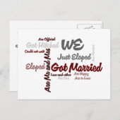 'We' zijn weggelopen | Getrouwd met Word Cloud Aankondigingskaart (Voorkant / Achterkant)
