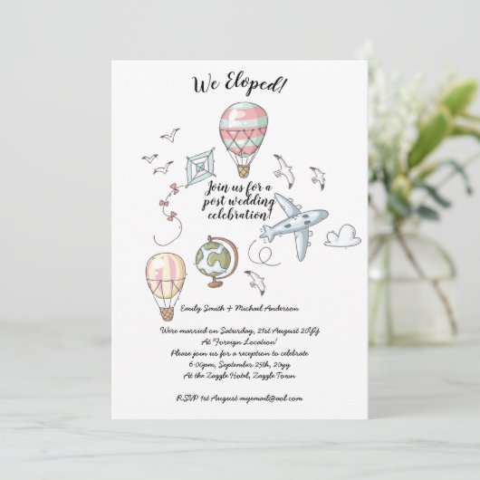 We zijn weggelopen - Huwelijksuitnodigingen met fo Kaart (Staand voorkant)