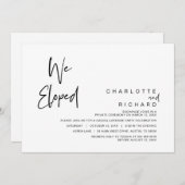 We zijn weggelopen, Huwelijksvlucht Feest Viering Kaart (Voorkant / Achterkant)