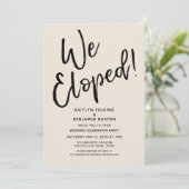 We zijn weggelopen! Informele crèmekleurige naslee Kaart (Staand voorkant)